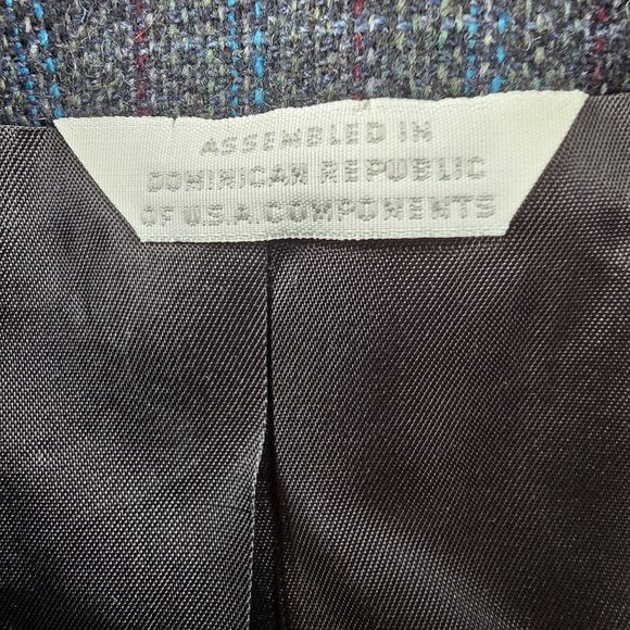 Mark Alexander Plaid Blazer Jacket & Skirt Set Gray Wool Blend Fully Lined - Picture 5 of 16